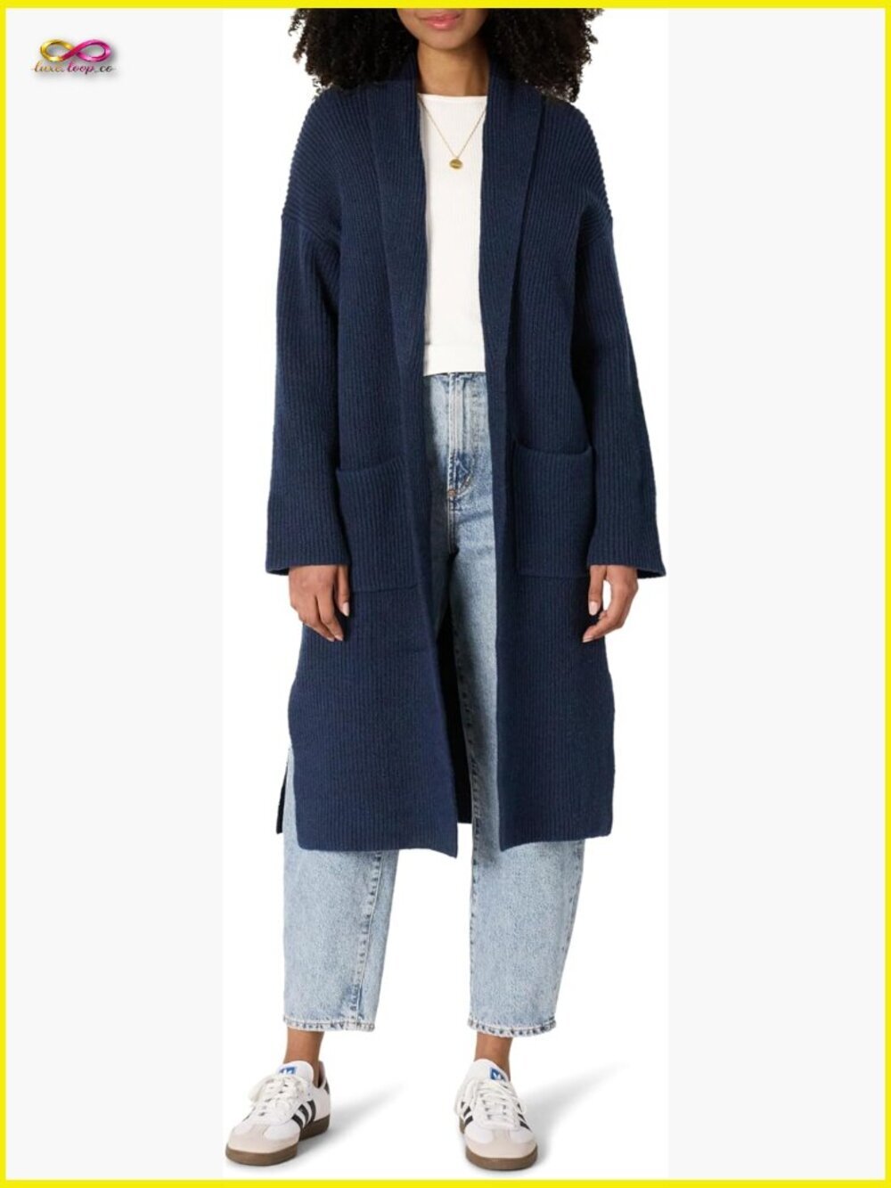 Oversized Cotton Blend Long Cardigan Sweater Heavyweight Texture Stitch Cozy
